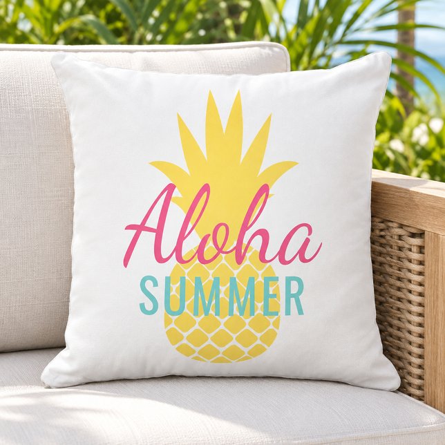 Aloha sommar gul ananas tropisk kudde (Skapare uppladdad)
