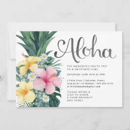 Aloha sommar luau-fest inbjudan