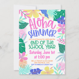 Aloha Sommaravslutet på skolåret Party Inbjudningar