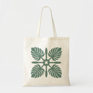 Aloha Spirit Hawaiian Quilt - Monstera & Paddles Tygkasse