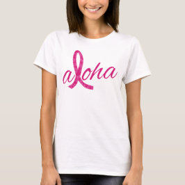 Aloha Spirit Pink Ribbon Design for Breast Cancer T Shirt