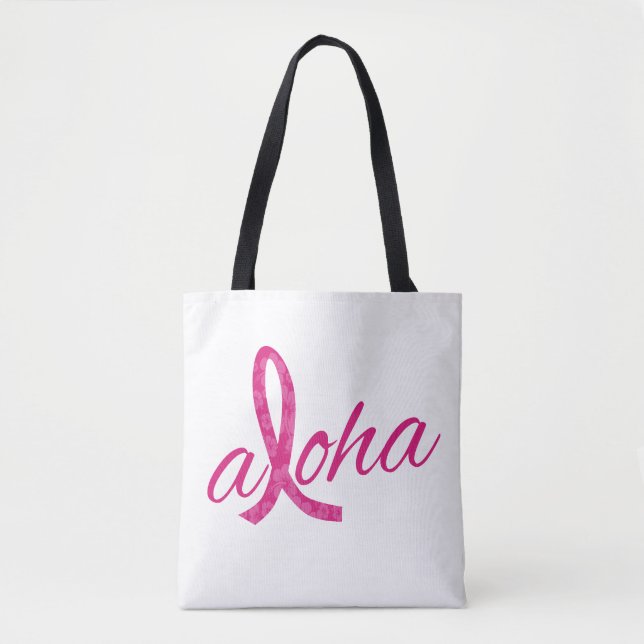 Aloha Spirit Pink Ribbon Design for Breast Cancer Tygkasse (Framsida)