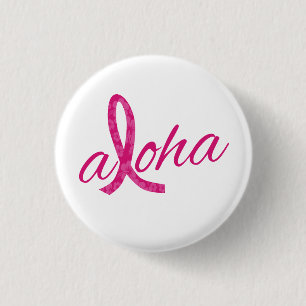 Aloha Spirit Rosa Band Design för Bröstcancer Knapp