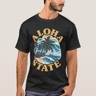 Aloha State 808 Vintage Surfing Beach Hawaii Surfe T Shirt
