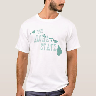 Aloha State Hawaiian Nickname Hawaii Shaped Tee