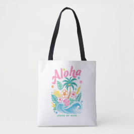 "Aloha State of Mind" Funny Boho Coastal Tygkasse