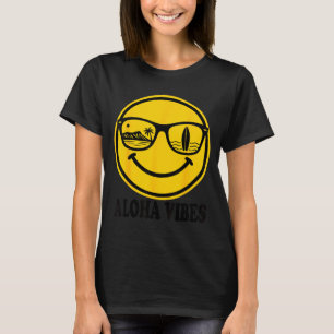 Aloha strand smil ansikte hawaii surf hav sommar t shirt
