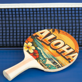 Aloha Strand Solnedgång Ö Pingisracket