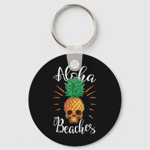 Aloha-stränder Hawaii Ananas Dödskalle Semester T- Nyckelring