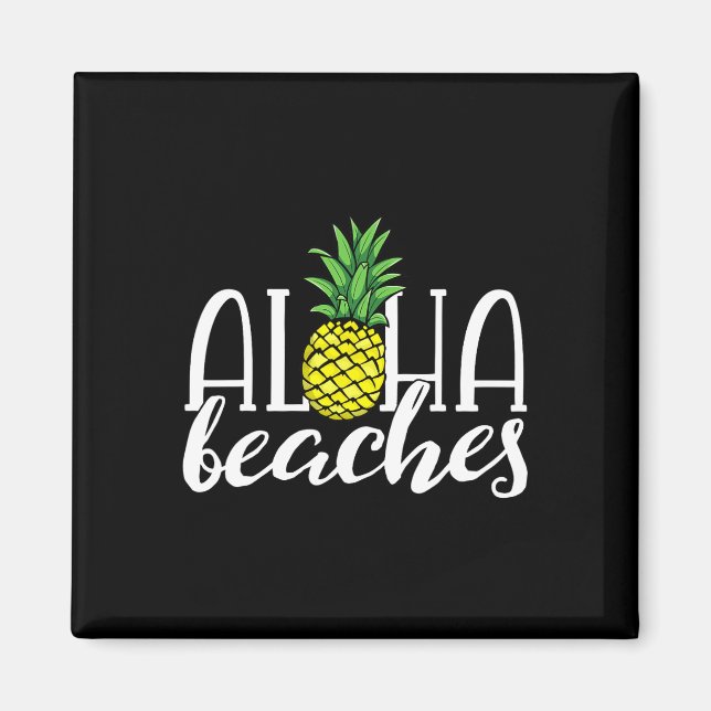 Aloha stränder Hawaiian möhiparty Pineappl Magnet (Framsidan)