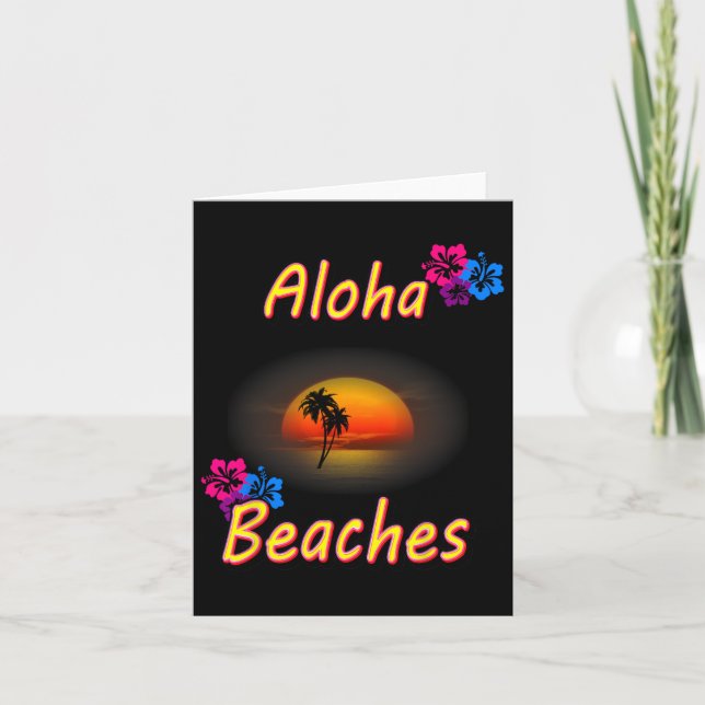 Aloha stränder Hawaiianskt T Shirt Roligt Present  Kort (Framsida)