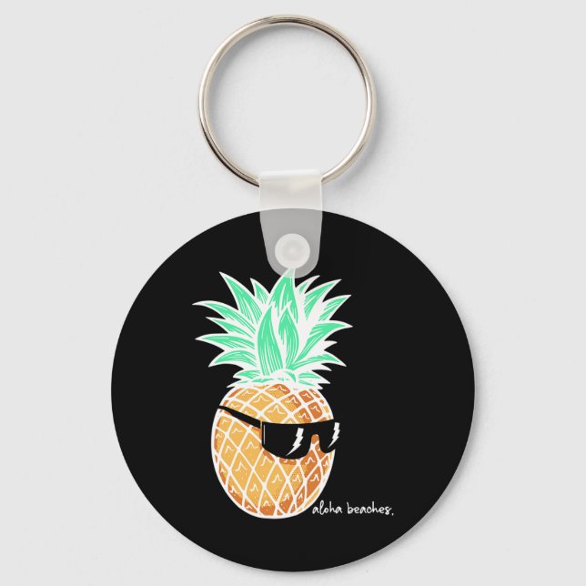 Aloha-stränder Pineapple sommar strand Tropisk Vac Nyckelring (Framsida)