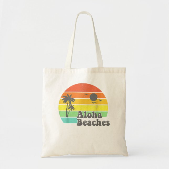 Aloha stränder Retro strand semester sommar citat  Tygkasse (Framsidan)