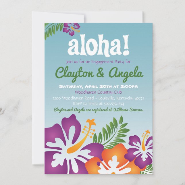 Aloha Summer Luau-inbjudan Inbjudningar (Framsida)