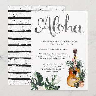 Aloha Summer Luau-partiets inbjudan