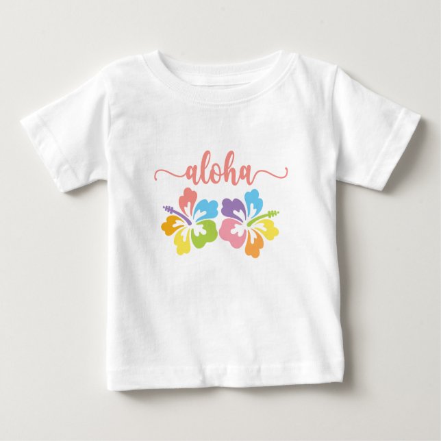 Aloha Summer Pastel T Shirt (Framsida)