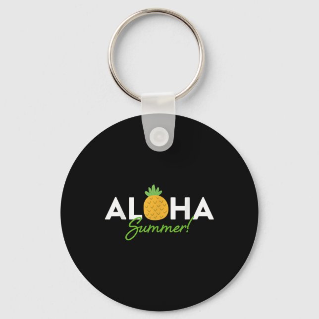 Aloha Summer _ Pineapple Älskare Cute Funny Hola V Nyckelring (Framsida)