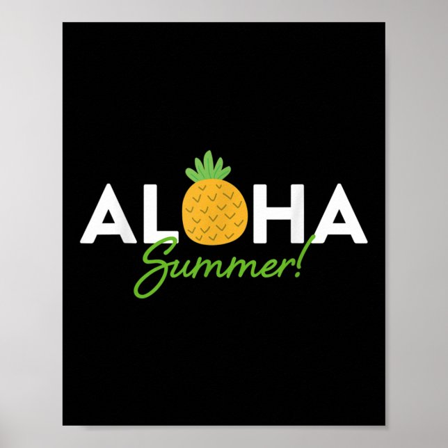Aloha Summer _ Pineapple Älskare Cute Funny Hola V Poster (Framsidan)