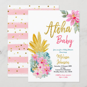 Aloha Summer Pineapple babydusch Inbjudningar