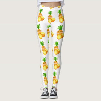 Aloha Summer Pineapple_ Hawaiian Islands Leggings