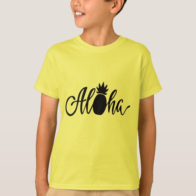 Aloha Summer Pineapple T Shirt (Framsida)
