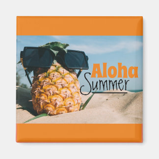 Aloha Summer - Square Magnet