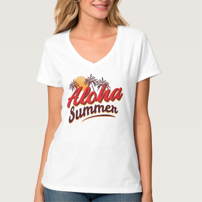 Aloha Summer T Shirt (Framsida)