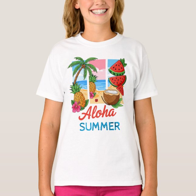 Aloha Summer T Shirt (Framsida)