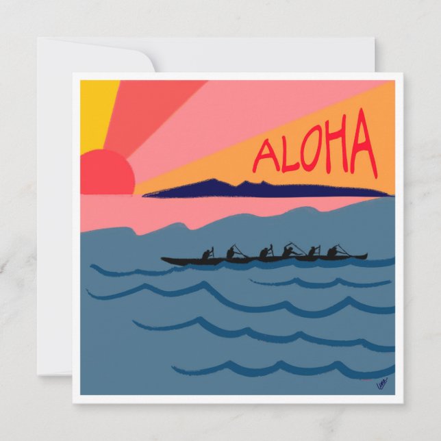 Aloha Sunset Note-kort Tack Kort (Framsida)