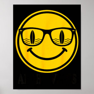 Aloha surf leende solglasögon surfbräda reflektion poster
