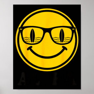 Aloha surf leende solglasögon surfbräda reflektion poster