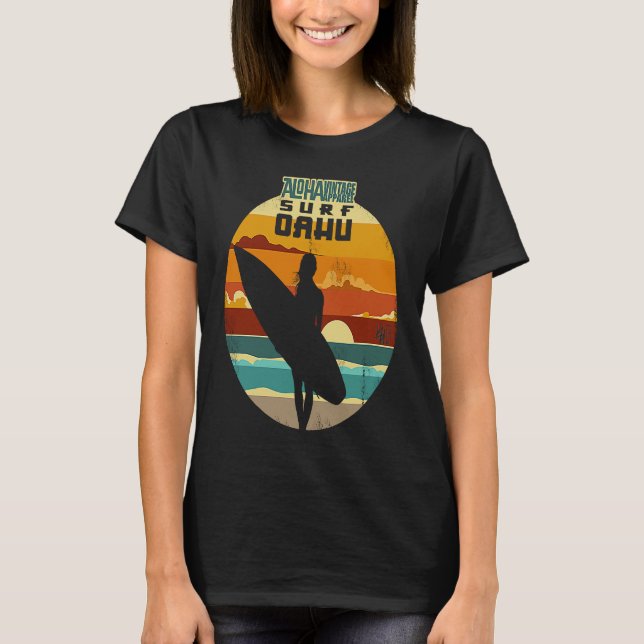 Aloha Surf Surf Oahu Version2 T Shirt (Framsida)