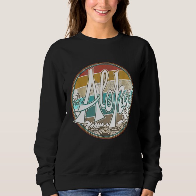 Aloha Surfa Hawaii Surfboard Vintage Retro T Shirt (Framsida)