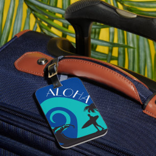 Aloha Surfa och Handflatan Träd Bagagebricka
