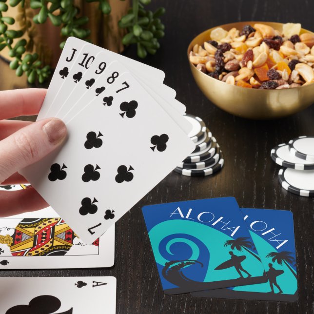 Aloha Surfa och Handflatan Träd Casinokort (På plats)