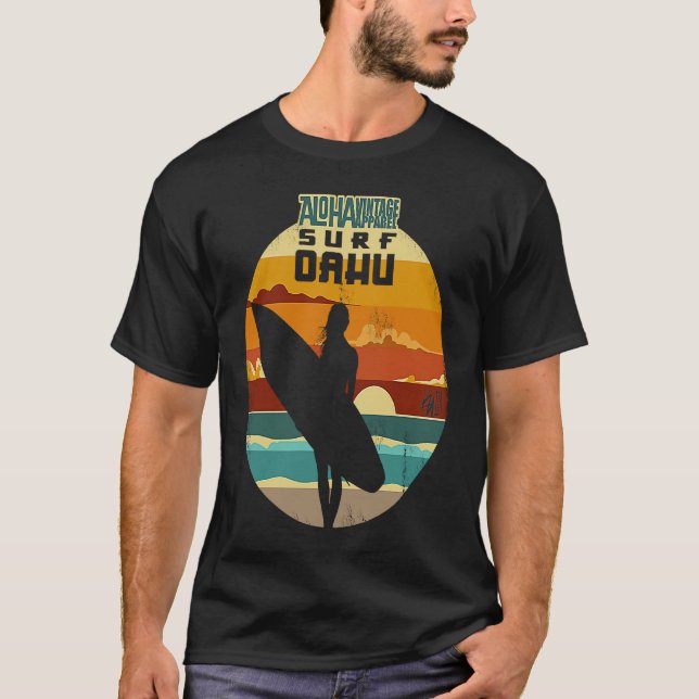 Aloha Surfa Surfa Oahu Version2 T Shirt (Framsida)