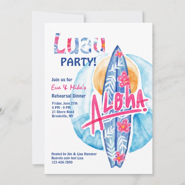 Aloha Surfboard Inbjudan (Framsida)
