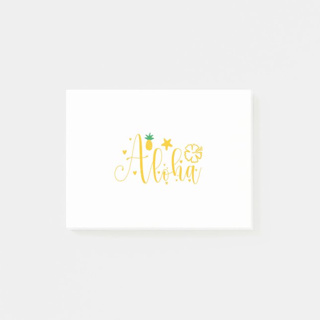 Aloha-Surfer-Handflatan-Tropical-Retro-Beach-Funny Post-it Block (Framsida)