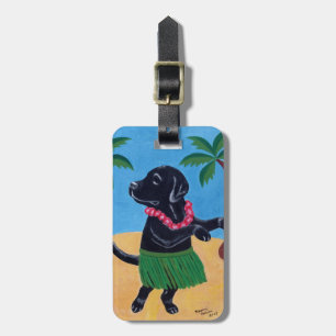 Aloha svart Labrador målning Bagagebricka