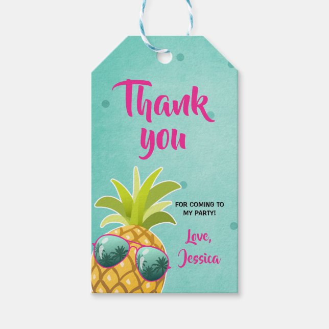Aloha, tack märkre, Tropical Pineapple Luau Presentetikett (Framsidan)