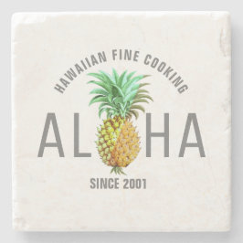 Aloha-text med ananas tropiska design stenunderlägg