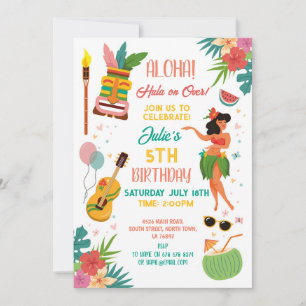 Aloha Tiki-fest Födelsedagslei Aloha  Inbjudningar