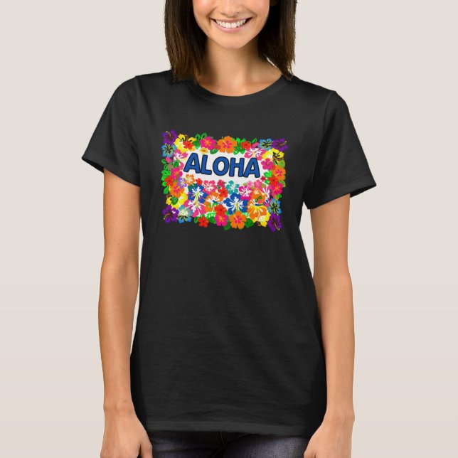 ALOHA Tiki Party Hawaiian  Luau Party Tropical Flo T Shirt (Framsida)