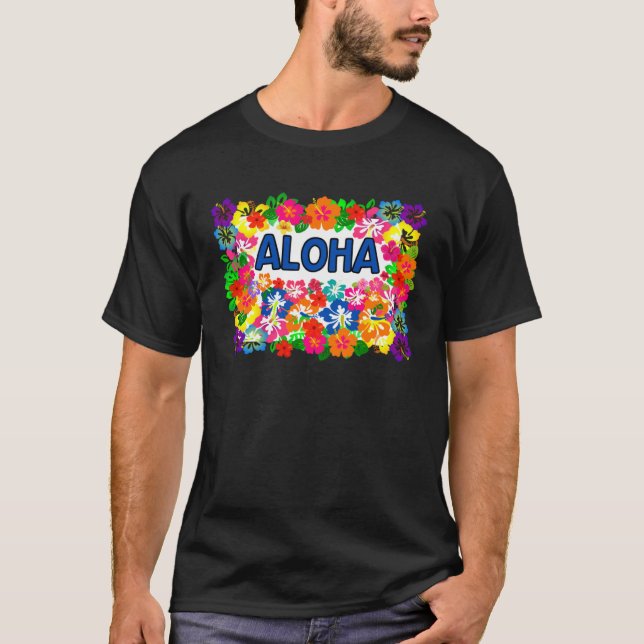 ALOHA Tiki Party Hawaiian  Luau Party Tropical Flo T Shirt (Framsida)