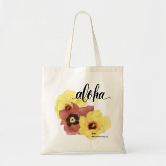 Aloha Tote Bag Hau Hibiscus Aloha (blank back) Tygkasse