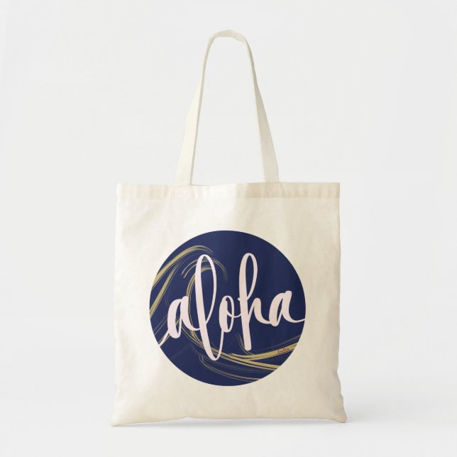Aloha Tote Bag Kai Ocean (blank back) Tygkasse (Framsidan)