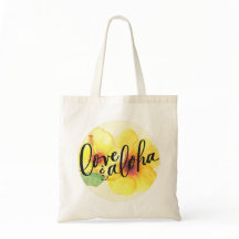Aloha Totebag Hibiscus Kärlek & Aloha (tom baksida
