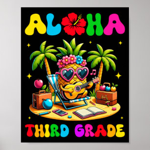 Aloha Tredje Klass Tall Hawaii Tillbaka Till Skola Poster
