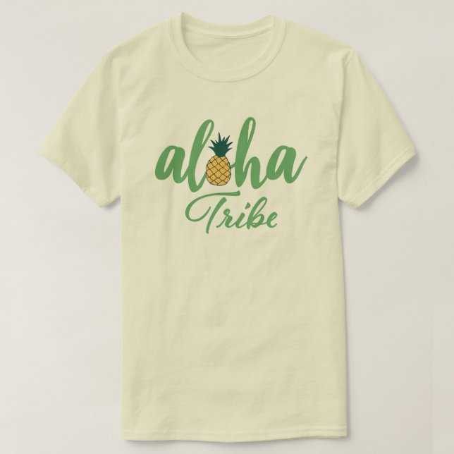 Aloha Tribe Naturlig T Shirt (Design framsida)
