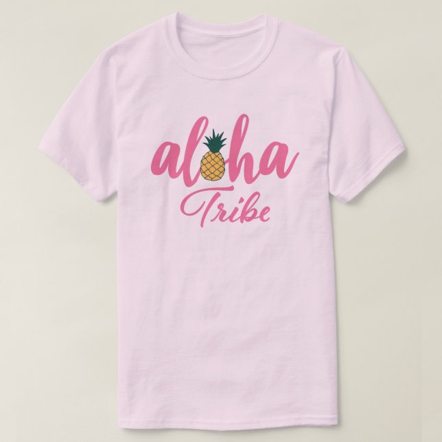 Aloha Tribe Rosa T Shirt (Design framsida)